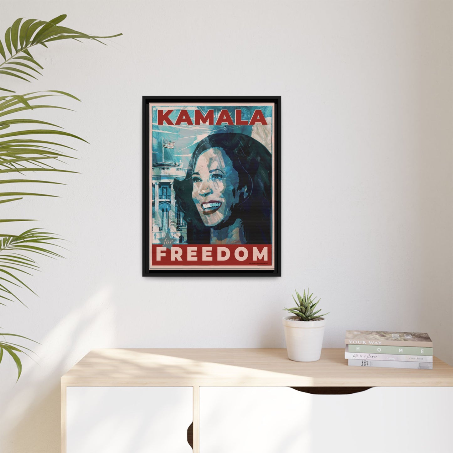 Kamala for Freedom: Matte Canvas, Framed (Multi-color)