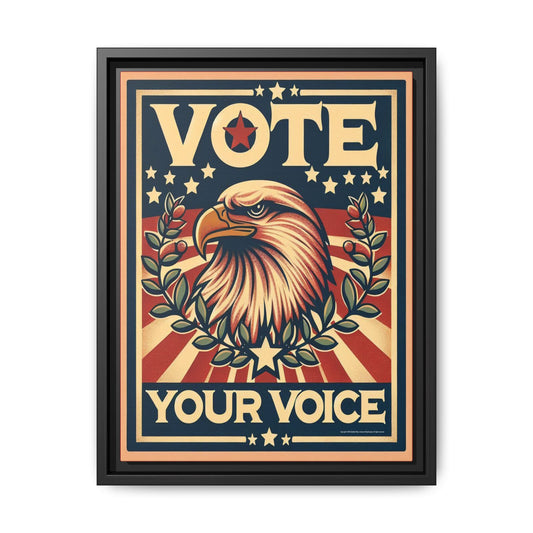 Vote Your Voice Vintage Eagle: Matte Canvas, Framed (Multi-color)