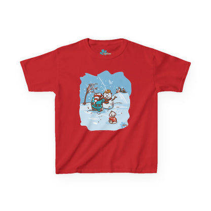 Kids Madison Bear Snowman - By GooRooV Mfg. Festive Holiday, Christmas Gift for Kids, Winter Play Tee