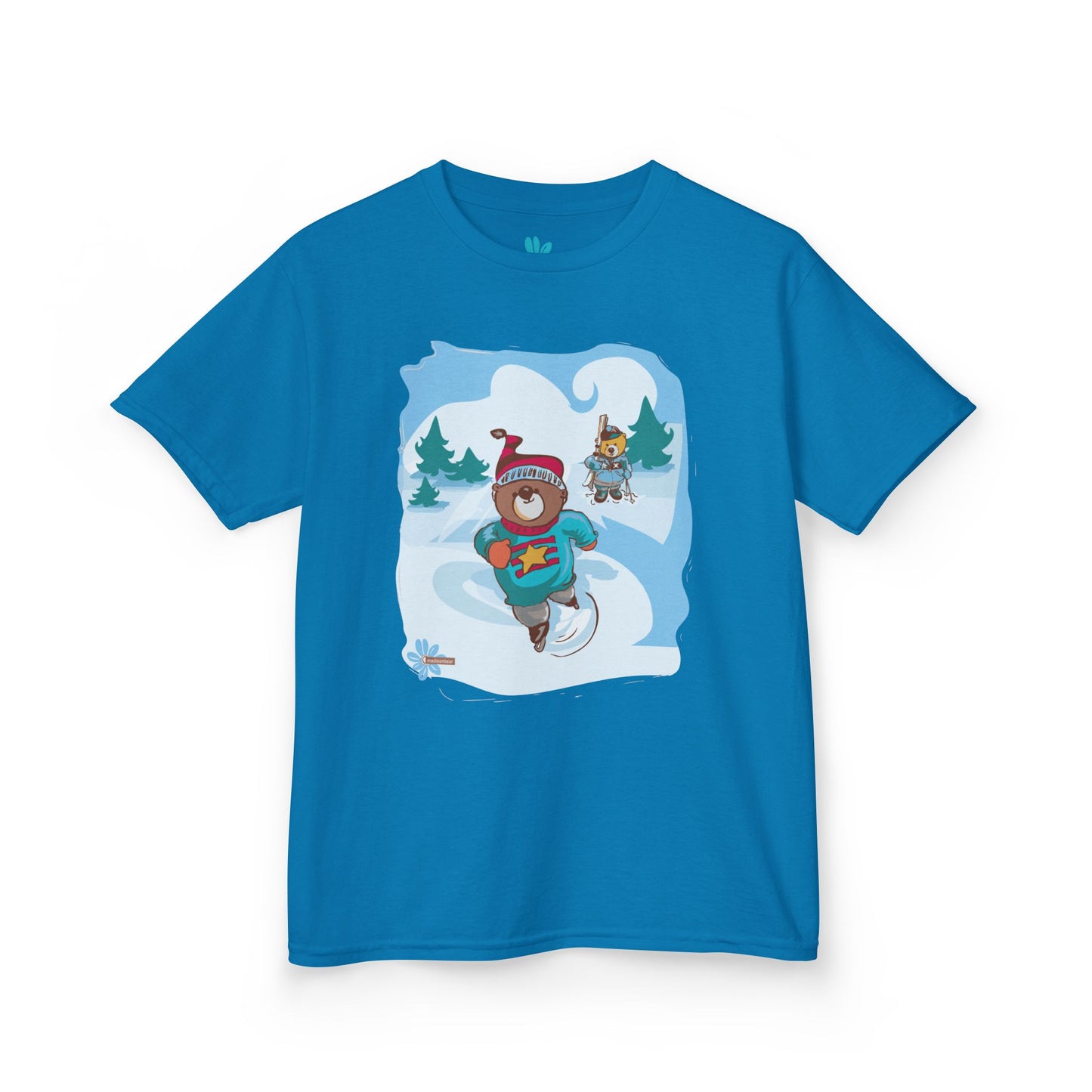 Snow Day Kids Madison Bear TShirt - Cute Children's Graphic Tee, Winter Wonderland Children's Shirt, Kids Holiday Gift, Children's Bear