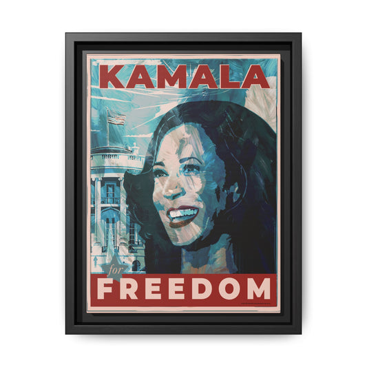 Kamala for Freedom: Matte Canvas, Framed (Multi-color)