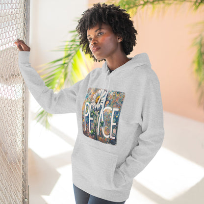 PEACE: Three-Panel Fleece Hoodie