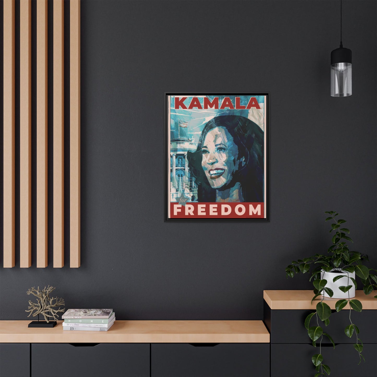 Kamala for Freedom: Matte Canvas, Framed (Multi-color)