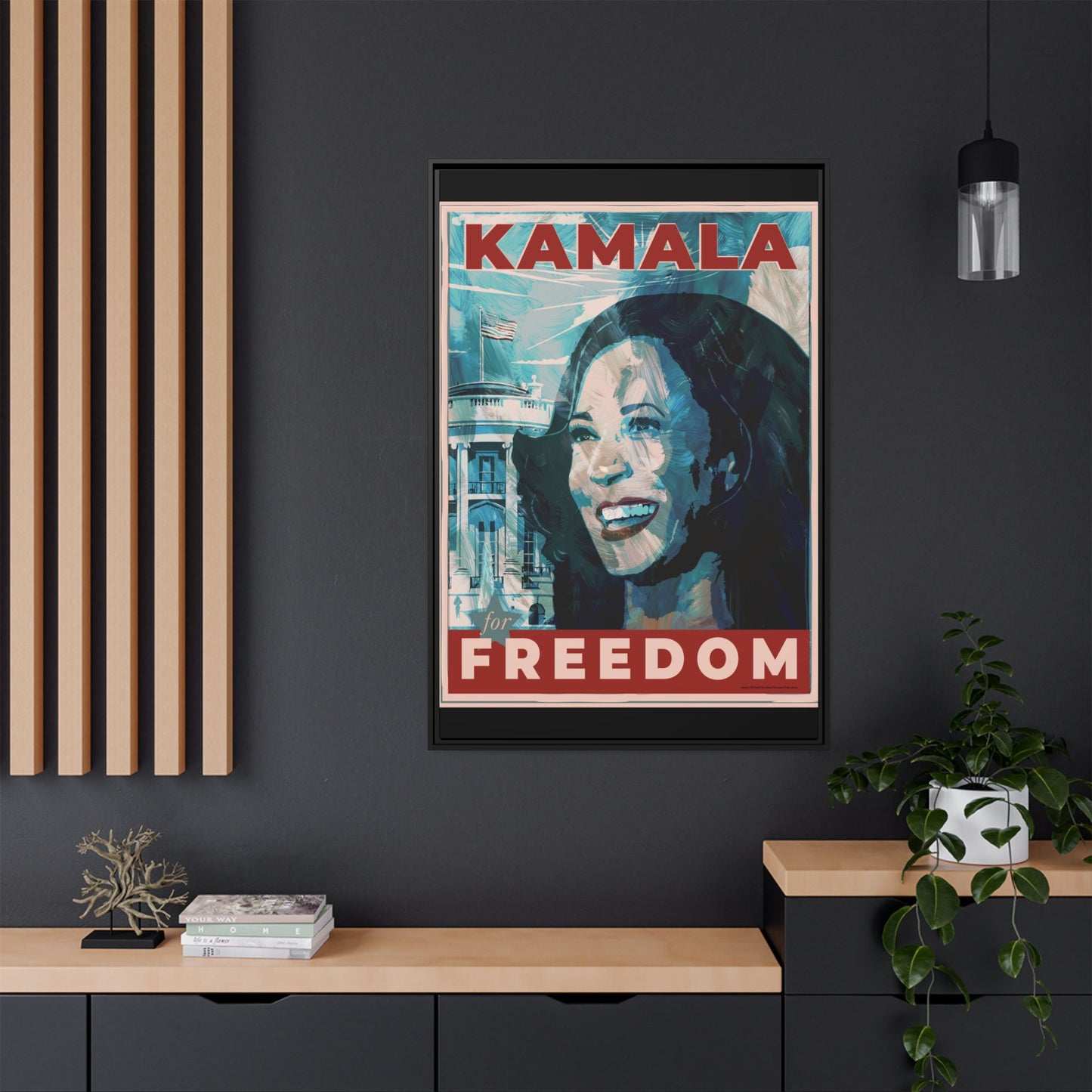 Kamala for Freedom: Matte Canvas, Framed (Multi-color)