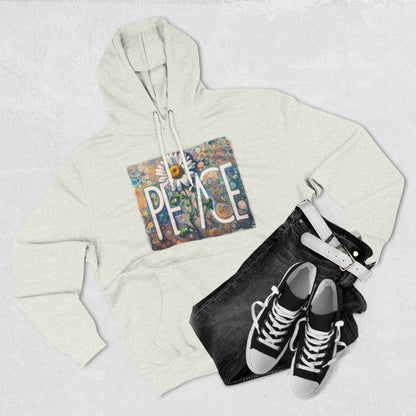 PEACE: Three-Panel Fleece Hoodie