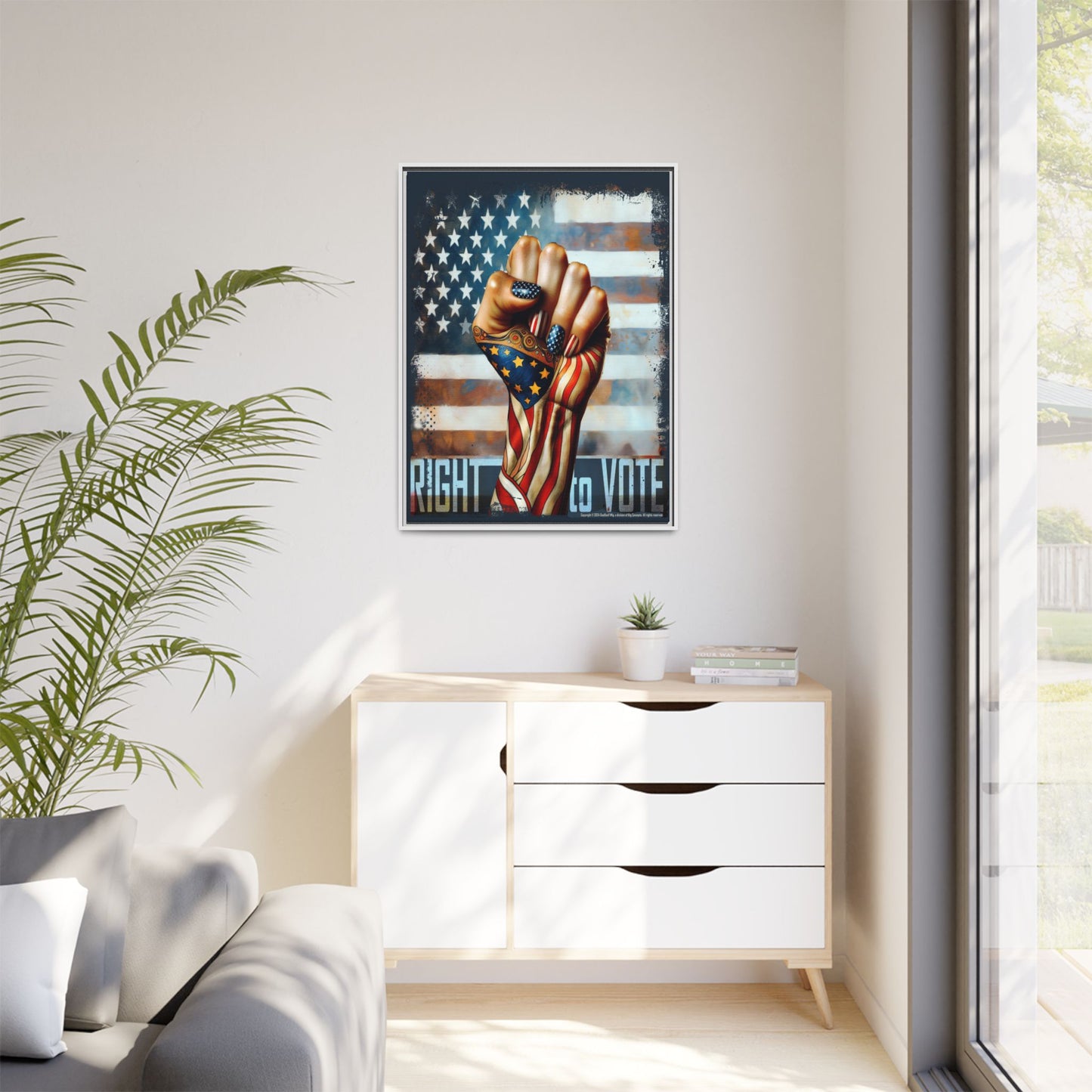 Right To Vote: Matte Canvas, Framed (Multi-color)