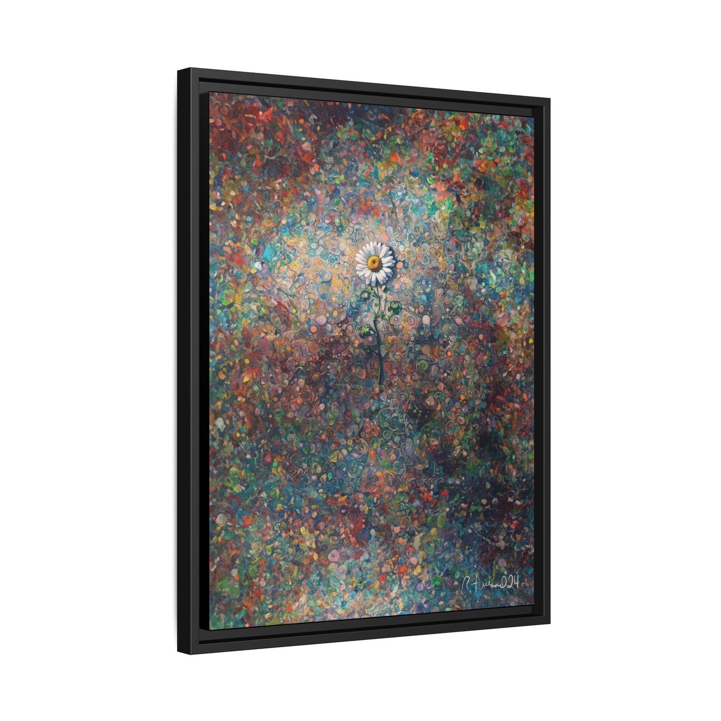 GooRooV Daisy Matte Canvas, Framed (Multi-color)