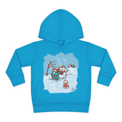 Kid's Madison Bear Whimsical Winter Toddler Hoodie with Snowman Design, Cute Pullover for Kids, Holiday Gift, Cozy Winter Wear, Festive Outfit