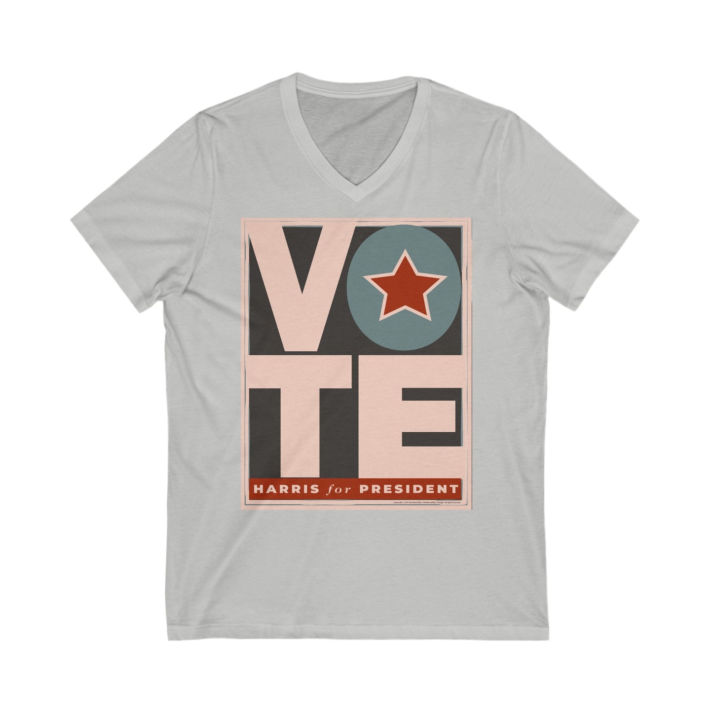 Vote Star Kamala: Unisex Jersey Short Sleeve V-Neck Tee