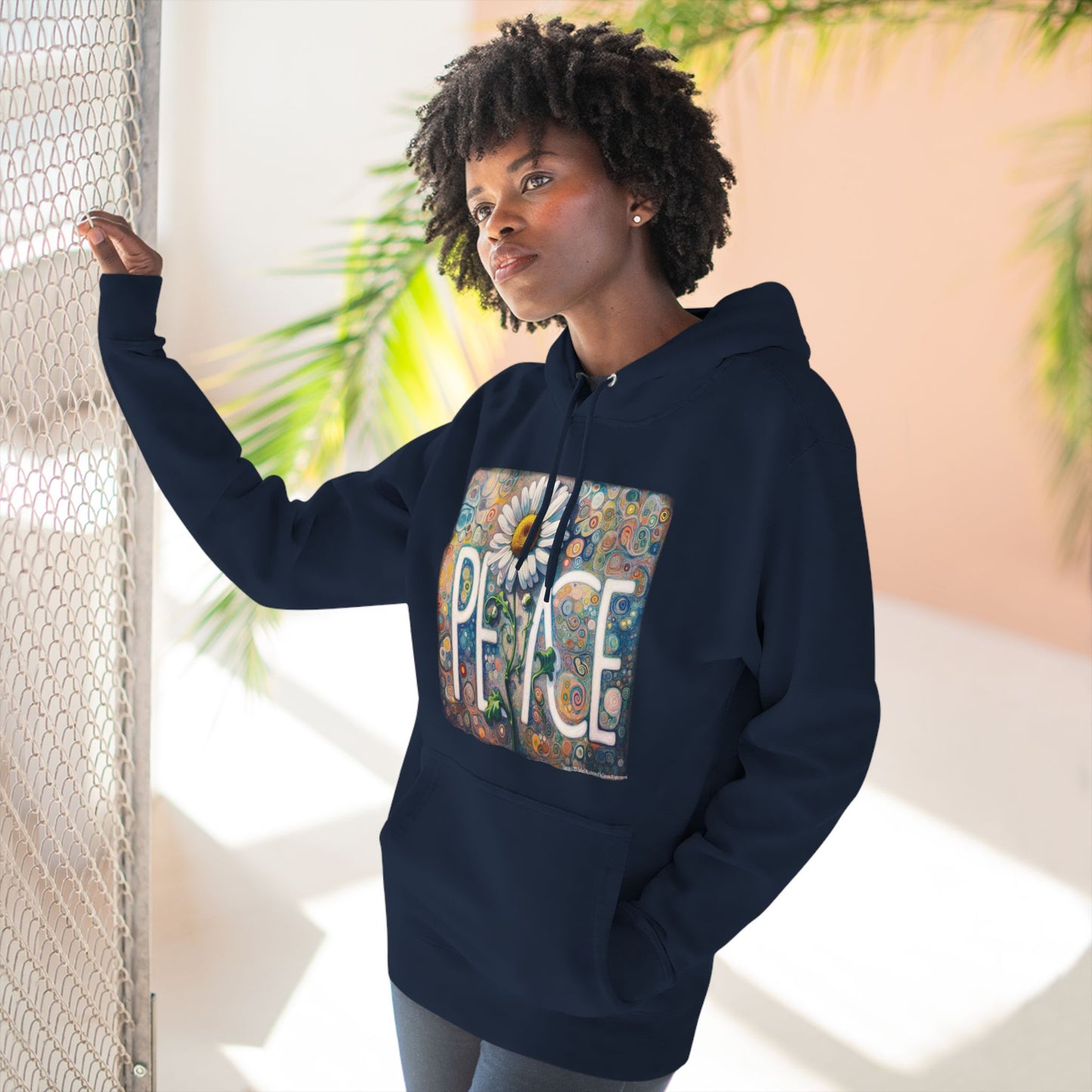 PEACE: Three-Panel Fleece Hoodie