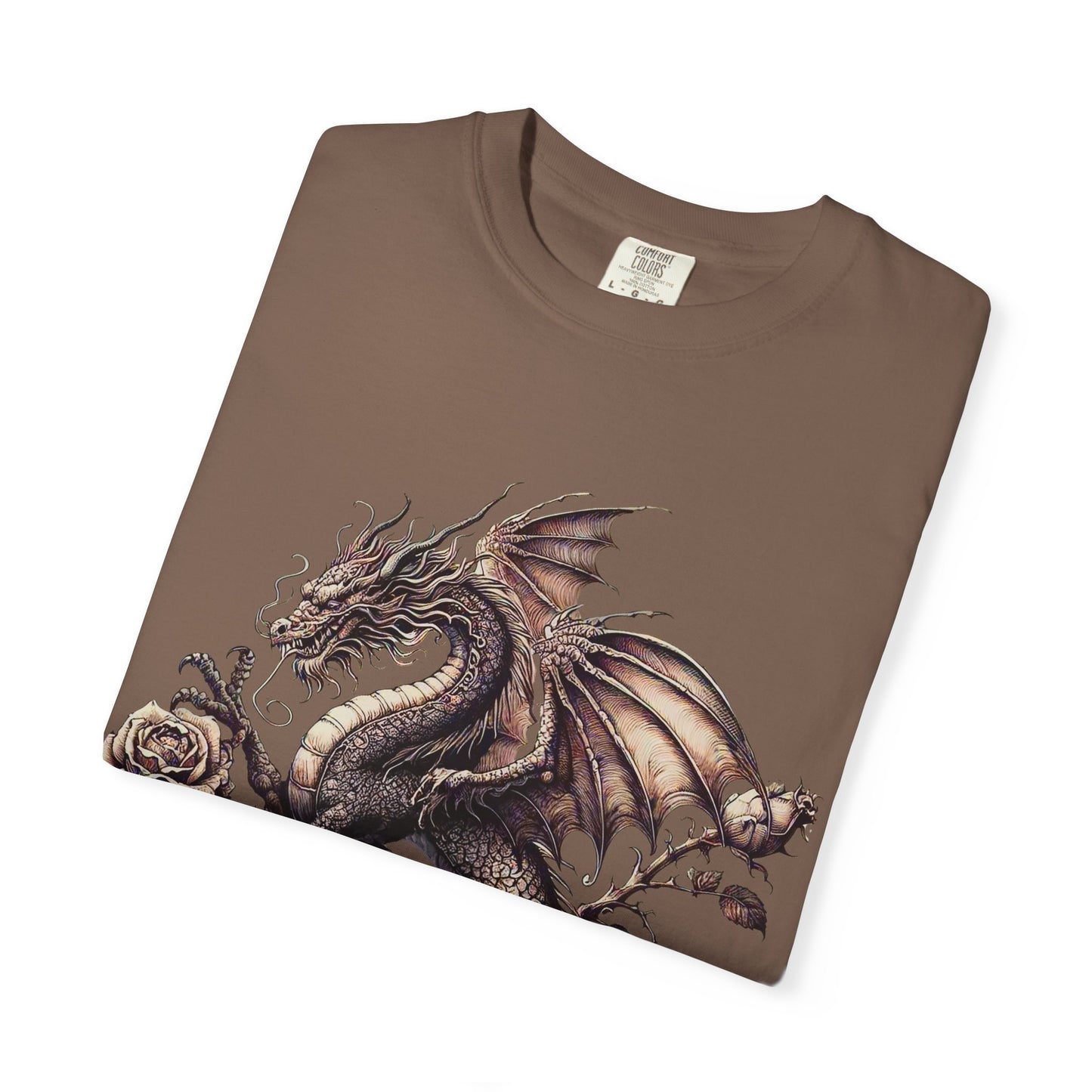 Dragon Print Unisex Garment-Dyed T-shirt, Graphic Tee for Fantasy Lovers, Cool Casual Wear, Gifts for Dragon Enthusiasts, Unique Statement