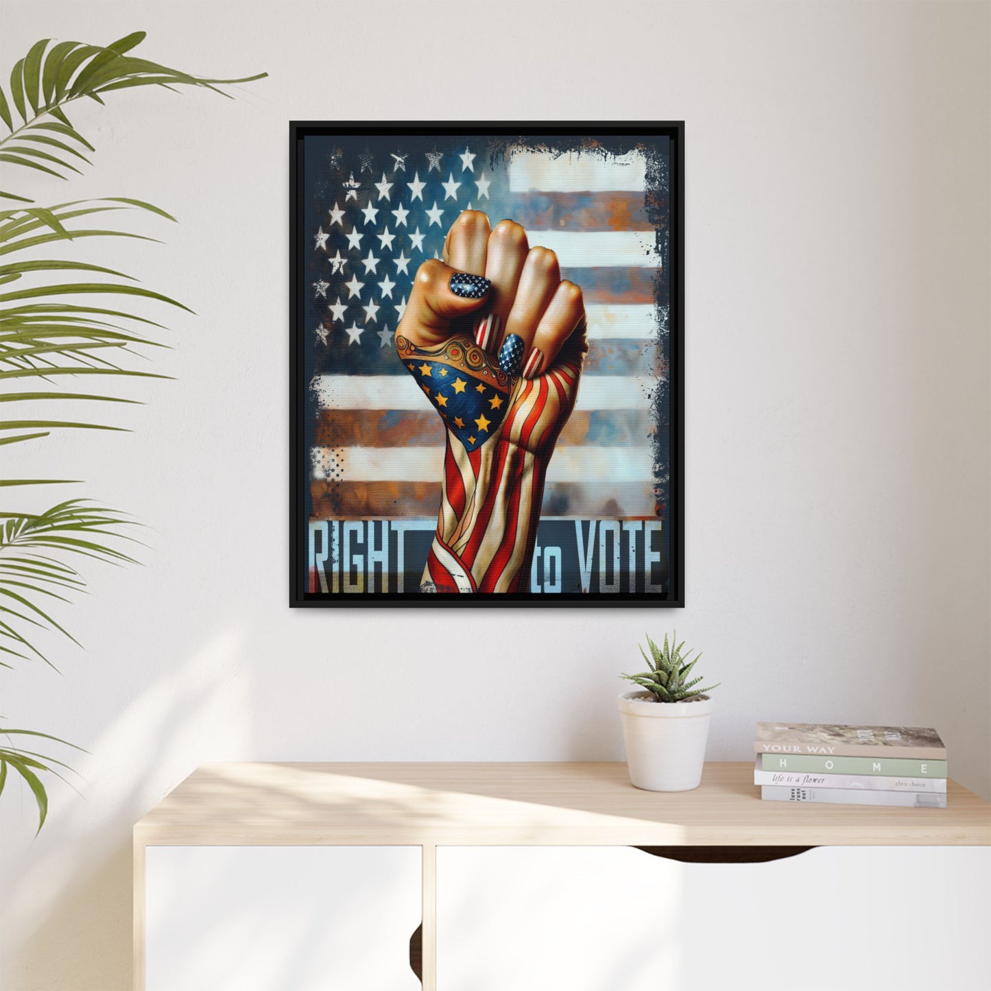 Right To Vote: Matte Canvas, Framed (Multi-color)