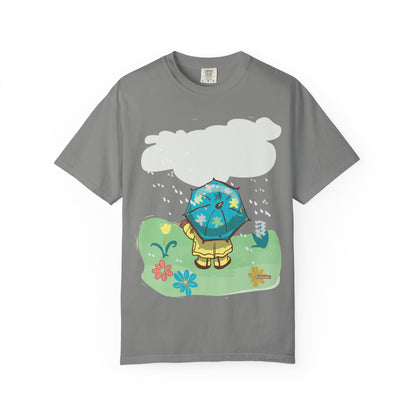 Playful Rainy Day T-Shirt | Unisex Garment-Dyed Tee | Perfect for Spring, Rainy Days, Gift for Nature Lovers, Casual Wear, Fun Designs