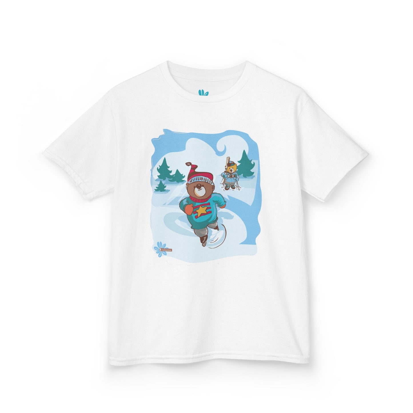 Snow Day Kids Madison Bear TShirt - Cute Children's Graphic Tee, Winter Wonderland Children's Shirt, Kids Holiday Gift, Children's Bear