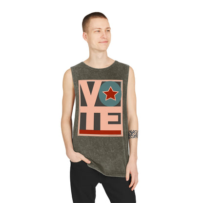 Vote Star: Unisex Stonewash Tank Top