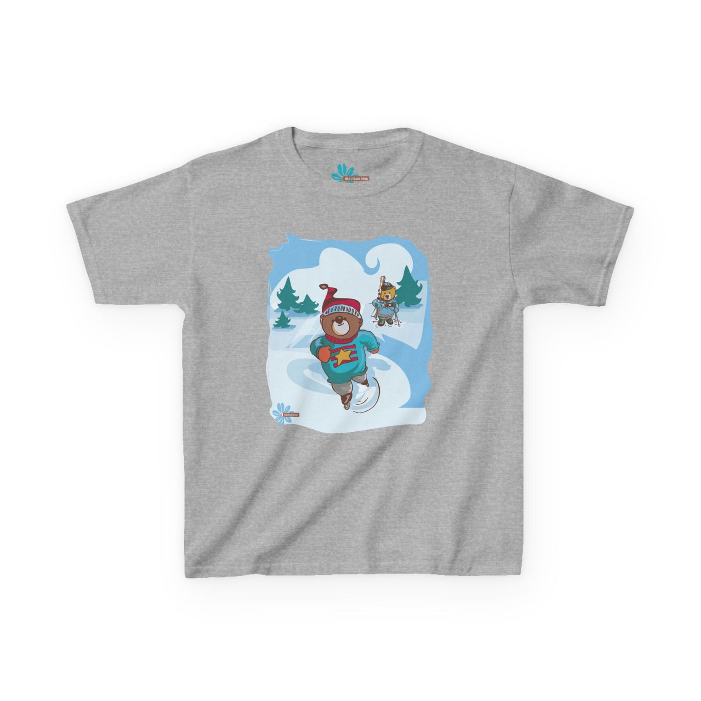Snow Day Kids Madison Bear TShirt - Cute Children's Graphic Tee, Winter Wonderland Children's Shirt, Kids Holiday Gift, Children's Bear