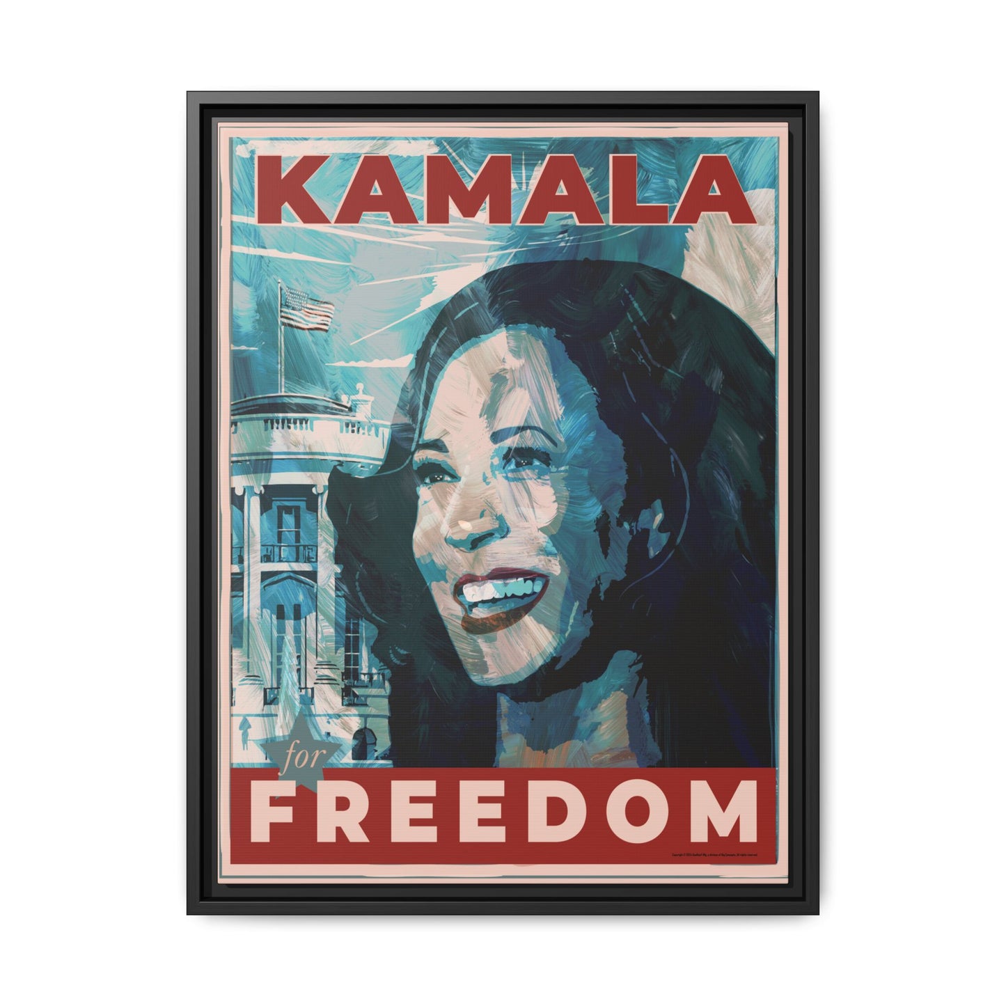 Kamala for Freedom: Matte Canvas, Framed (Multi-color)