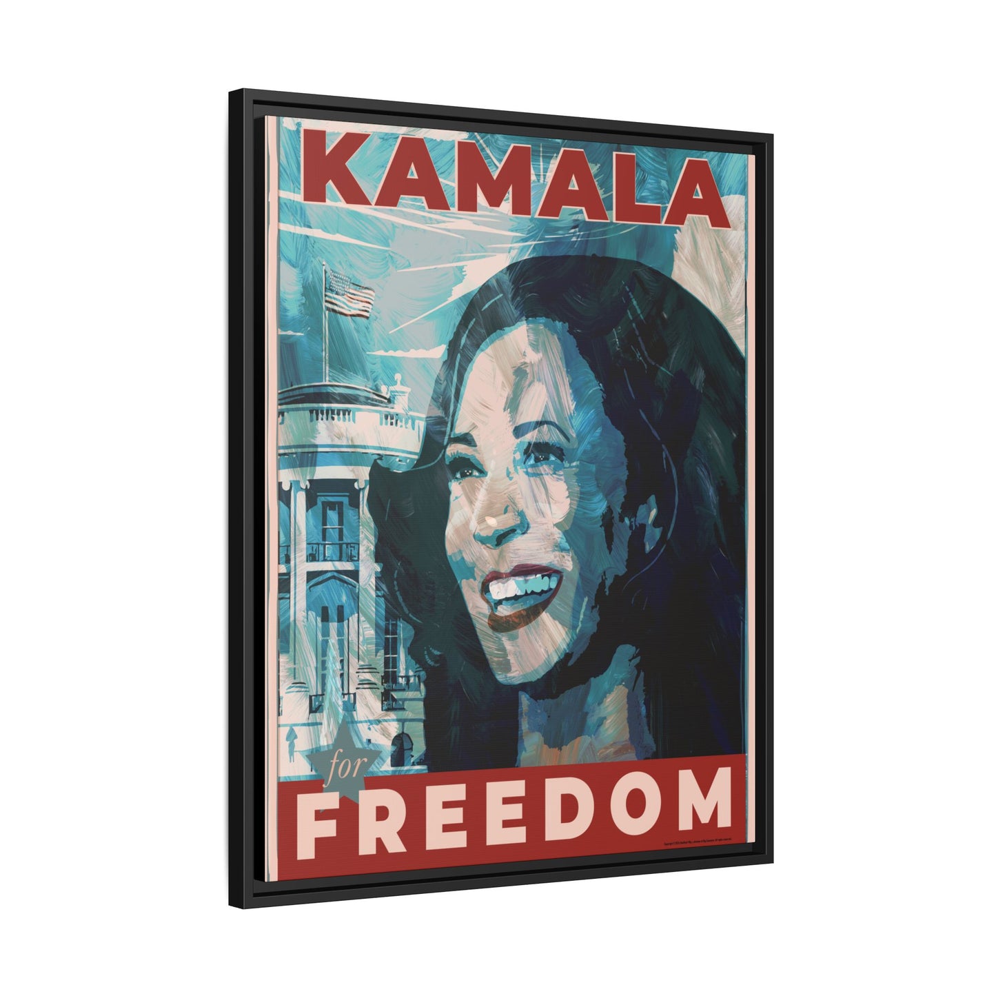 Kamala for Freedom: Matte Canvas, Framed (Multi-color)