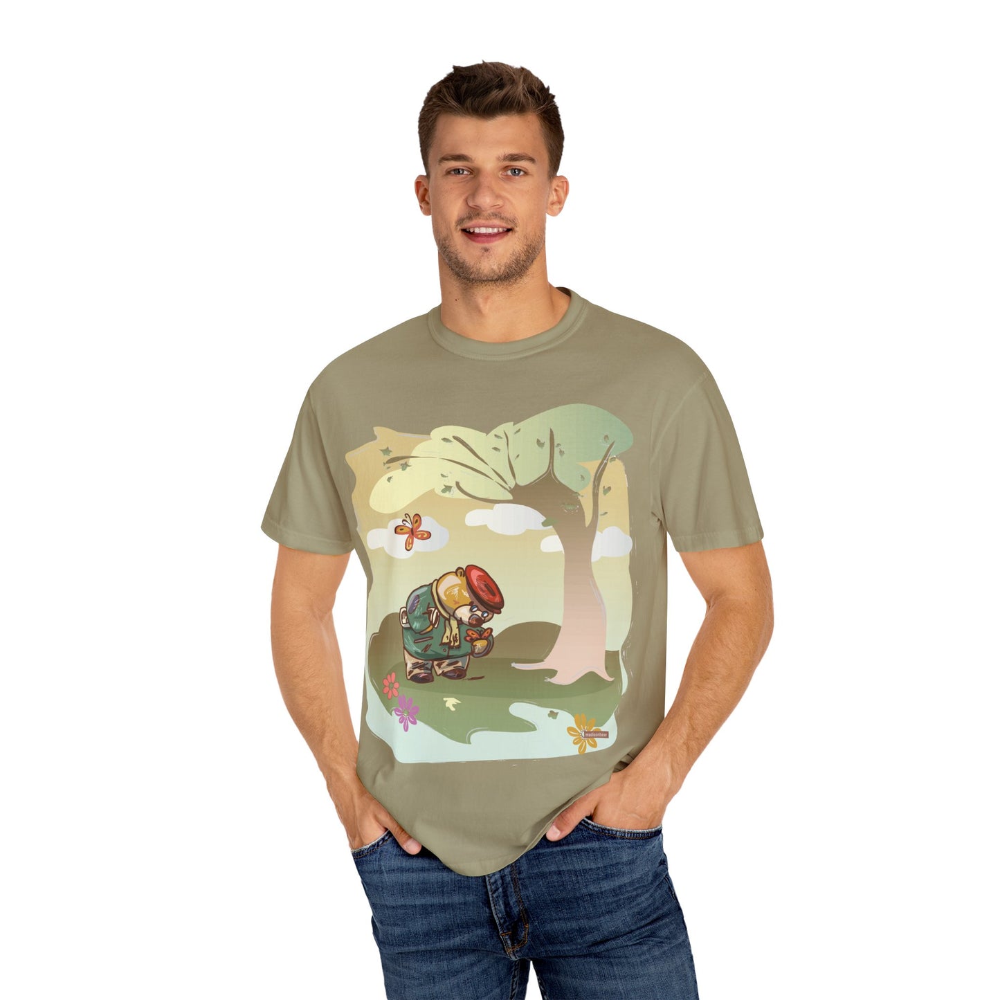 Whimsical Nature T-shirt, Unisex Garment-Dyed Tee, Nature Lover Gift, Spring & Summer Wear, Casual Everyday Style, Eco-Friendly Apparel