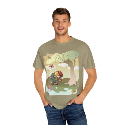Whimsical Nature T-shirt, Unisex Garment-Dyed Tee, Nature Lover Gift, Spring & Summer Wear, Casual Everyday Style, Eco-Friendly Apparel