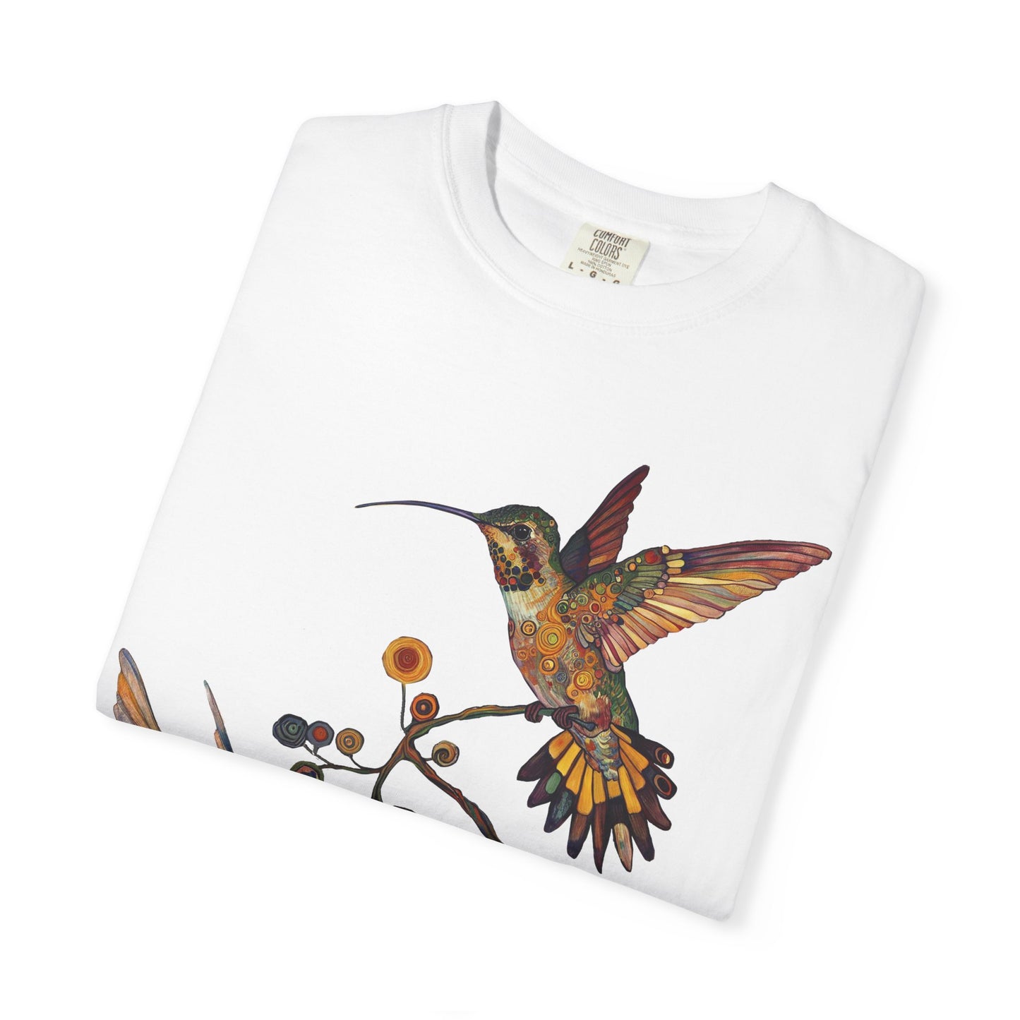 Floral Hummingbird T-Shirt, Nature Lover Gift, Unisex Graphic Tee, Summer Style, Outdoor Adventure Wear, Eco-friendly Fashion