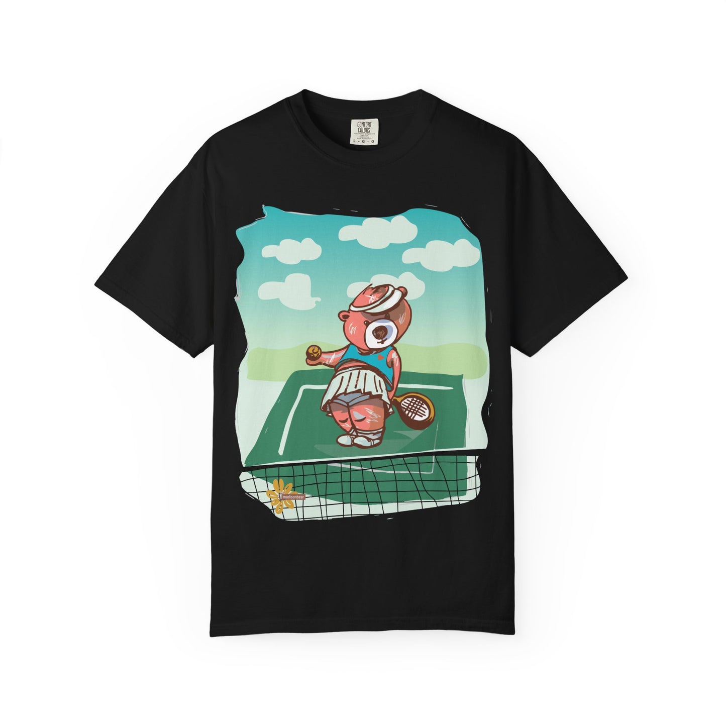 Tennis Anyone? Madison Bear - Fun Retro T-Shirt for Kids & Adults, Cute Gift for Sports Lovers, Perfect for Summer Days, Casual Wear,