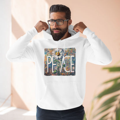 PEACE: Three-Panel Fleece Hoodie