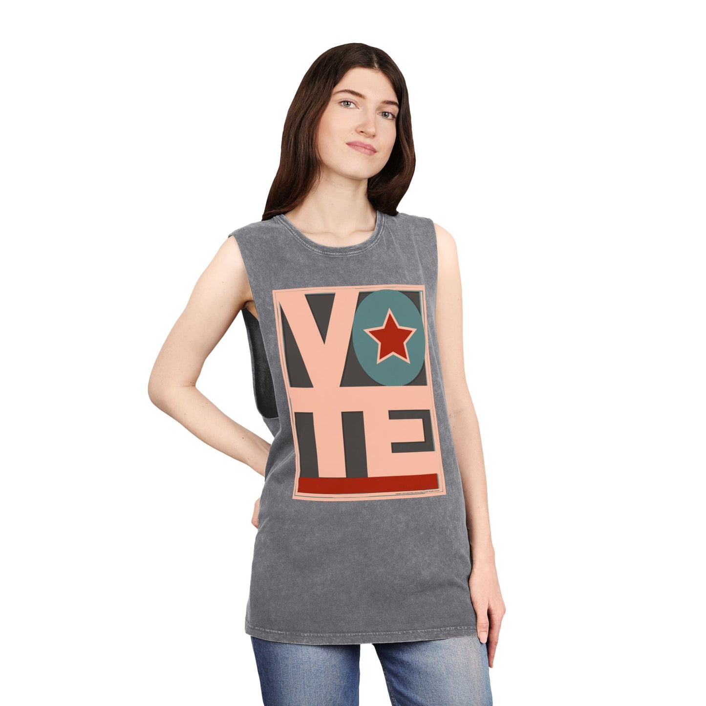 Vote Star: Unisex Stonewash Tank Top