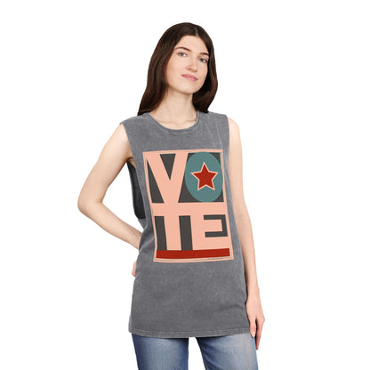 Vote Star: Unisex Stonewash Tank Top