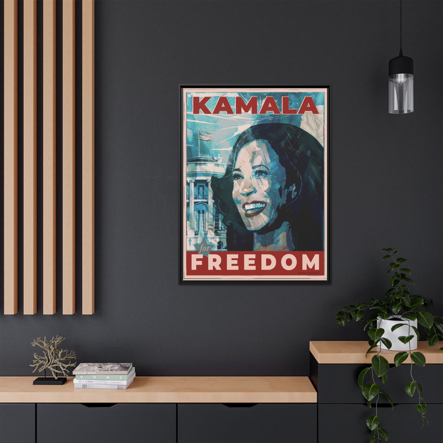 Kamala for Freedom: Matte Canvas, Framed (Multi-color)