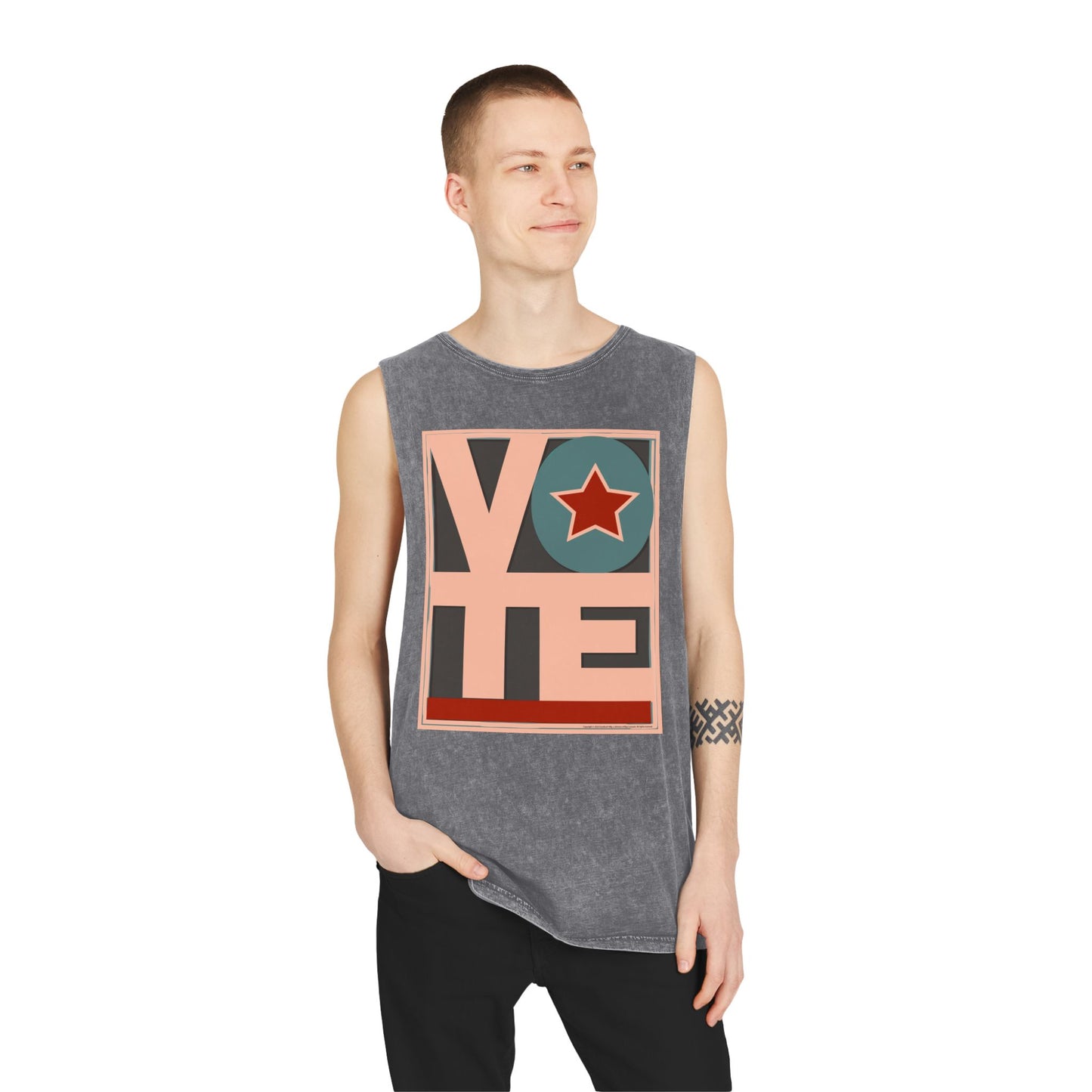 Vote Star: Unisex Stonewash Tank Top