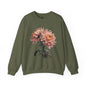 Chrysanthemum - Rose Dragon Floral Graphic Sweatshirt, Vintage Nature Lover's Casual Top, Gift for Gardeners, Petal Print Jumper, Unisex
