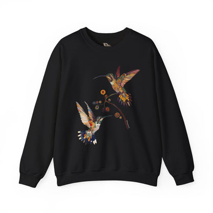 Colorful Hummingbird Sweatshirt, Cozy Sweatshirt Gift for Nature Lovers, Unisex Crewneck, Spring Fashion, Eco-Friendly Apparel