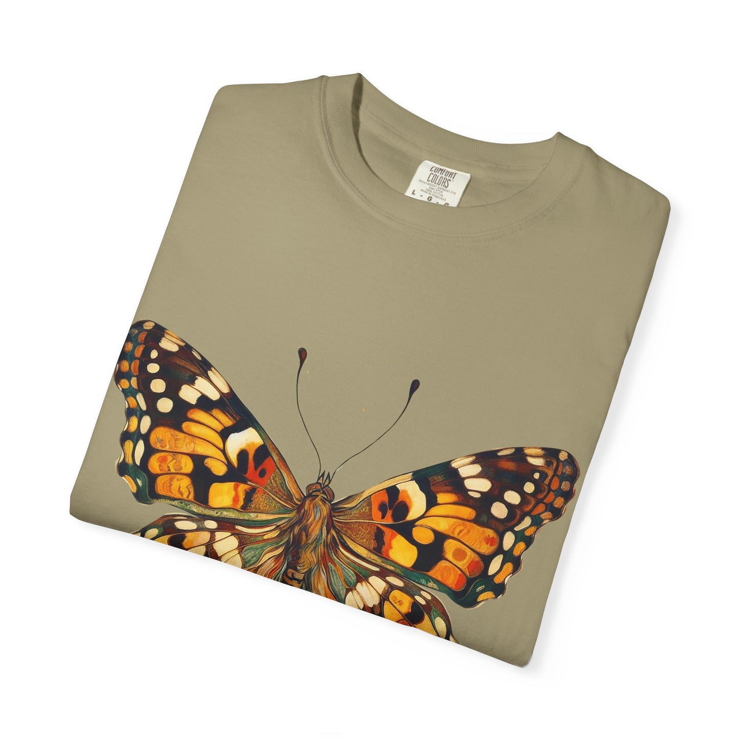 Butterfly Rose Dragon Art by GooRooV Mfg. Unisex Garment-Dyed T-shirt, Boho Style Shirt, Eco-Friendly Clothing, Perfect Gift for Her