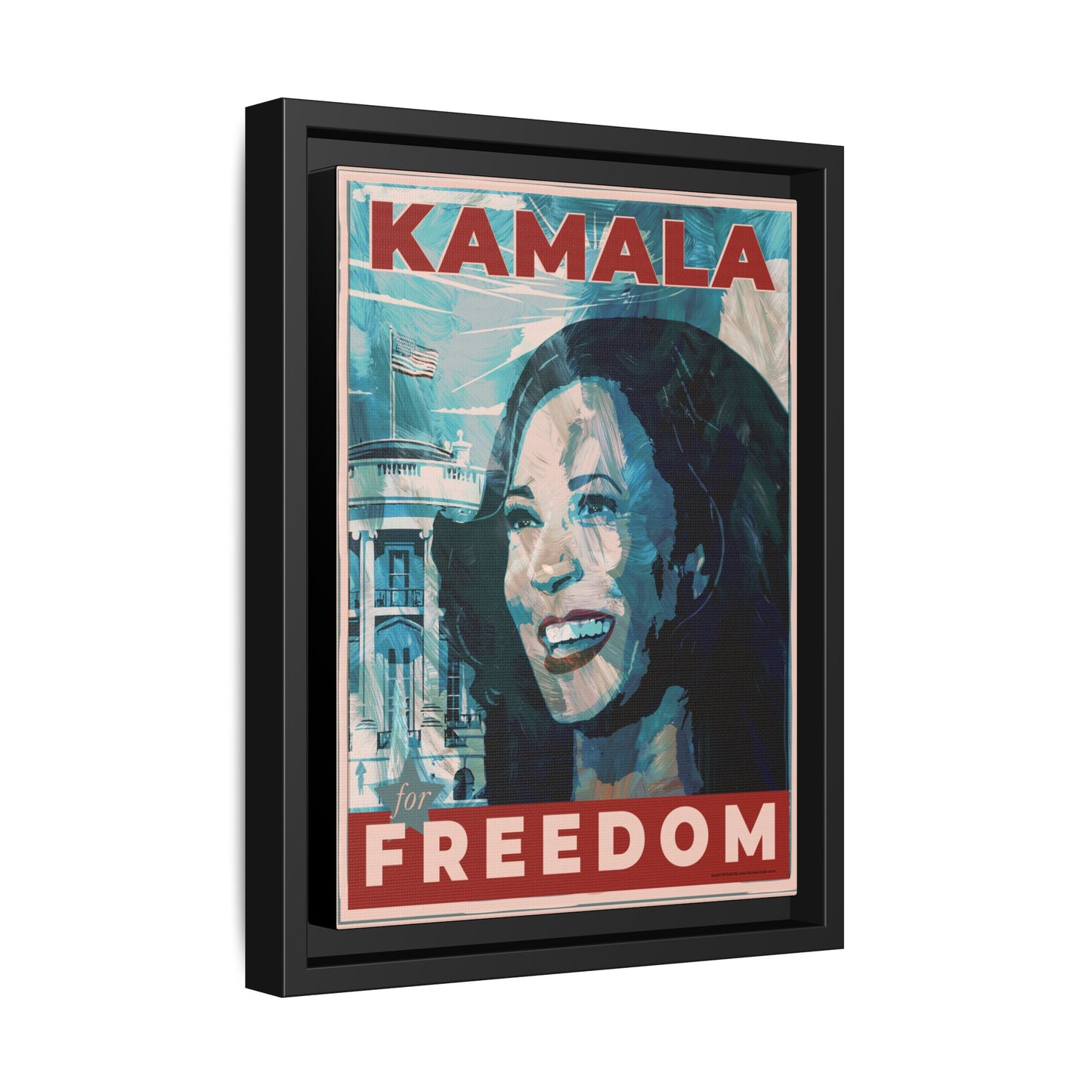 Kamala for Freedom: Matte Canvas, Framed (Multi-color)