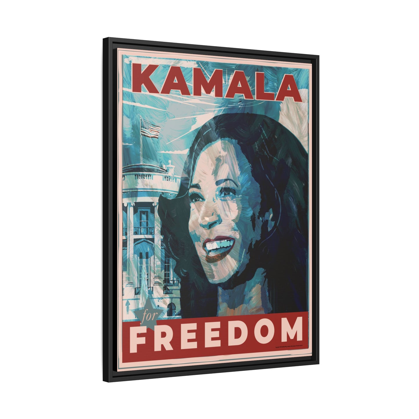 Kamala for Freedom: Matte Canvas, Framed (Multi-color)