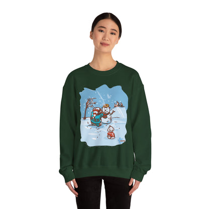Madison Bear Whimsical Snowman Crewneck Sweatshirt - Cozy Holiday Gift, Unisex Winter Apparel, Cute Christmas Sweater, Fun Winter Fashion
