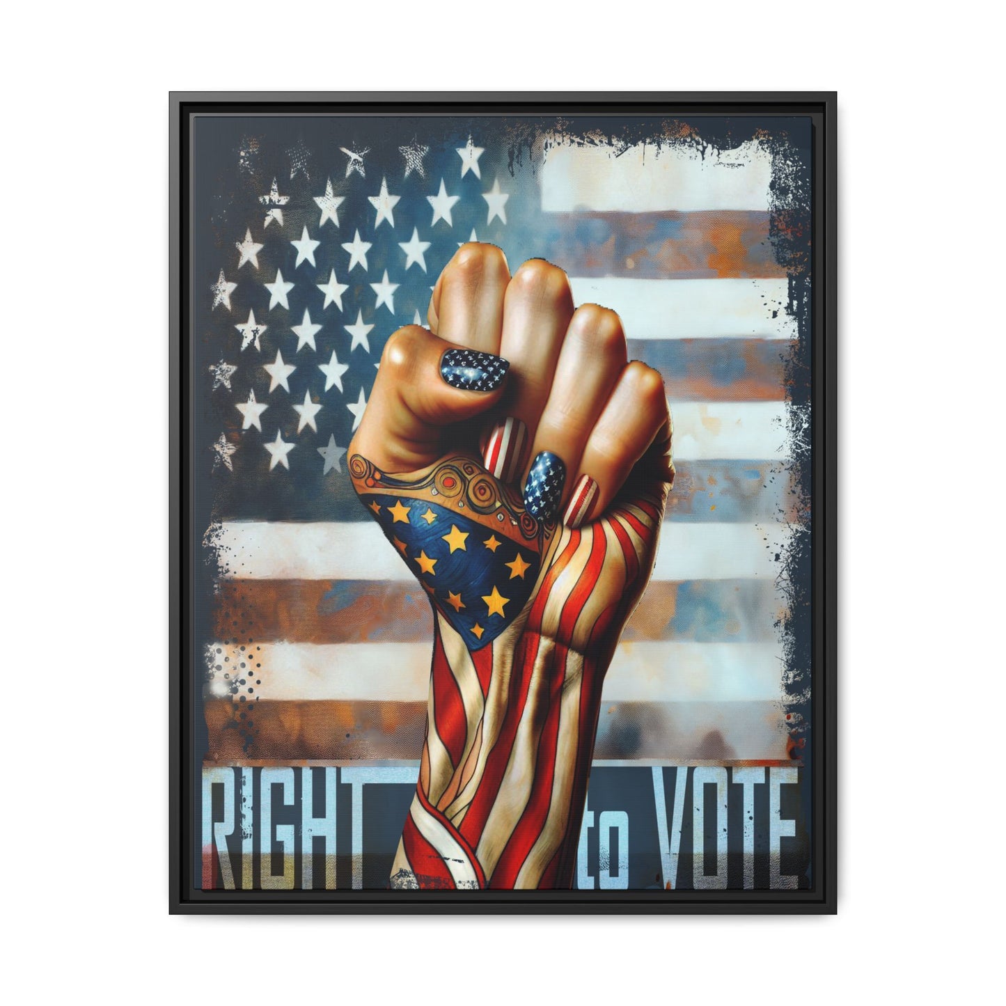 Right To Vote: Matte Canvas, Framed (Multi-color)