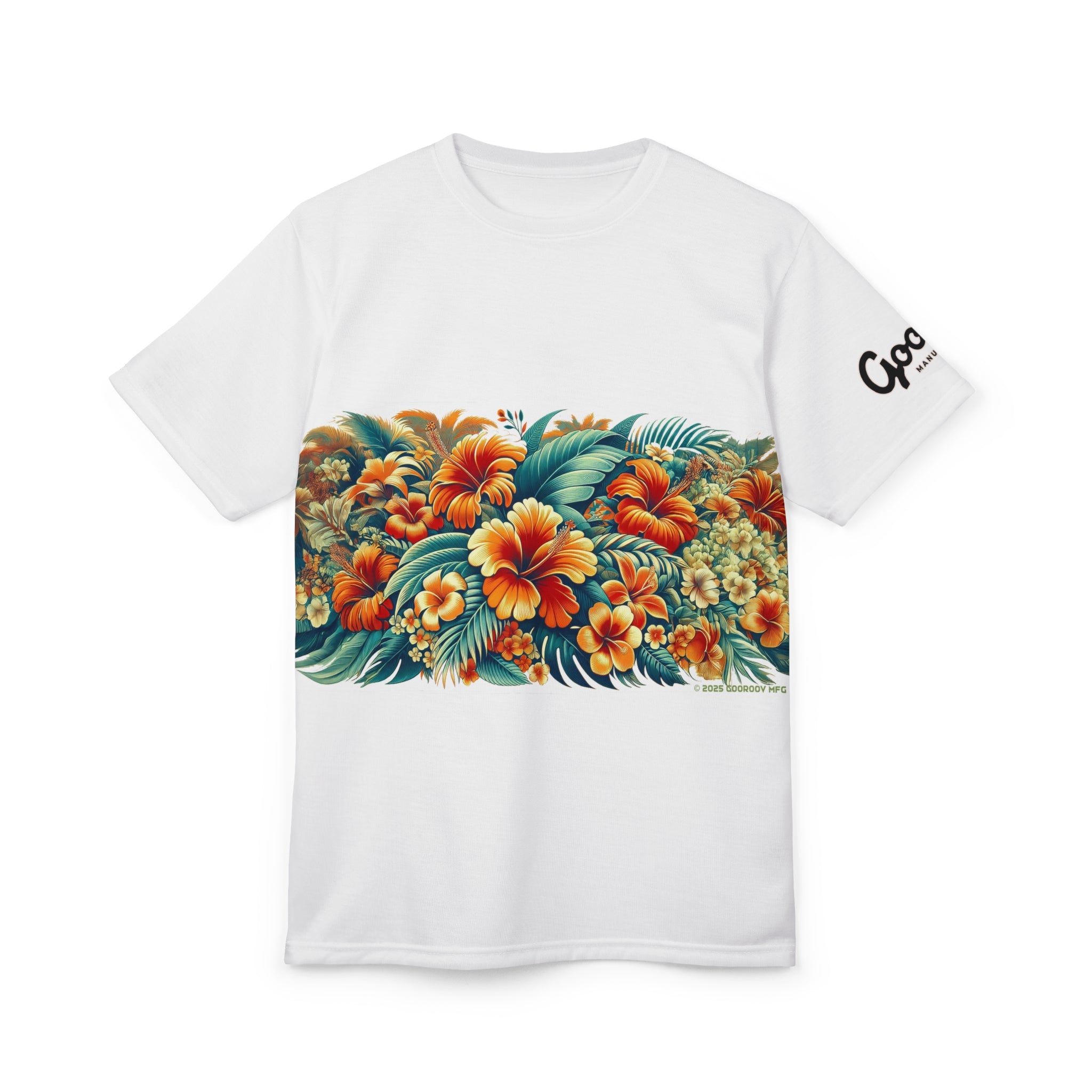 Tropical Flower Tee, Floral T-Shirt, Hawaiian Shirt