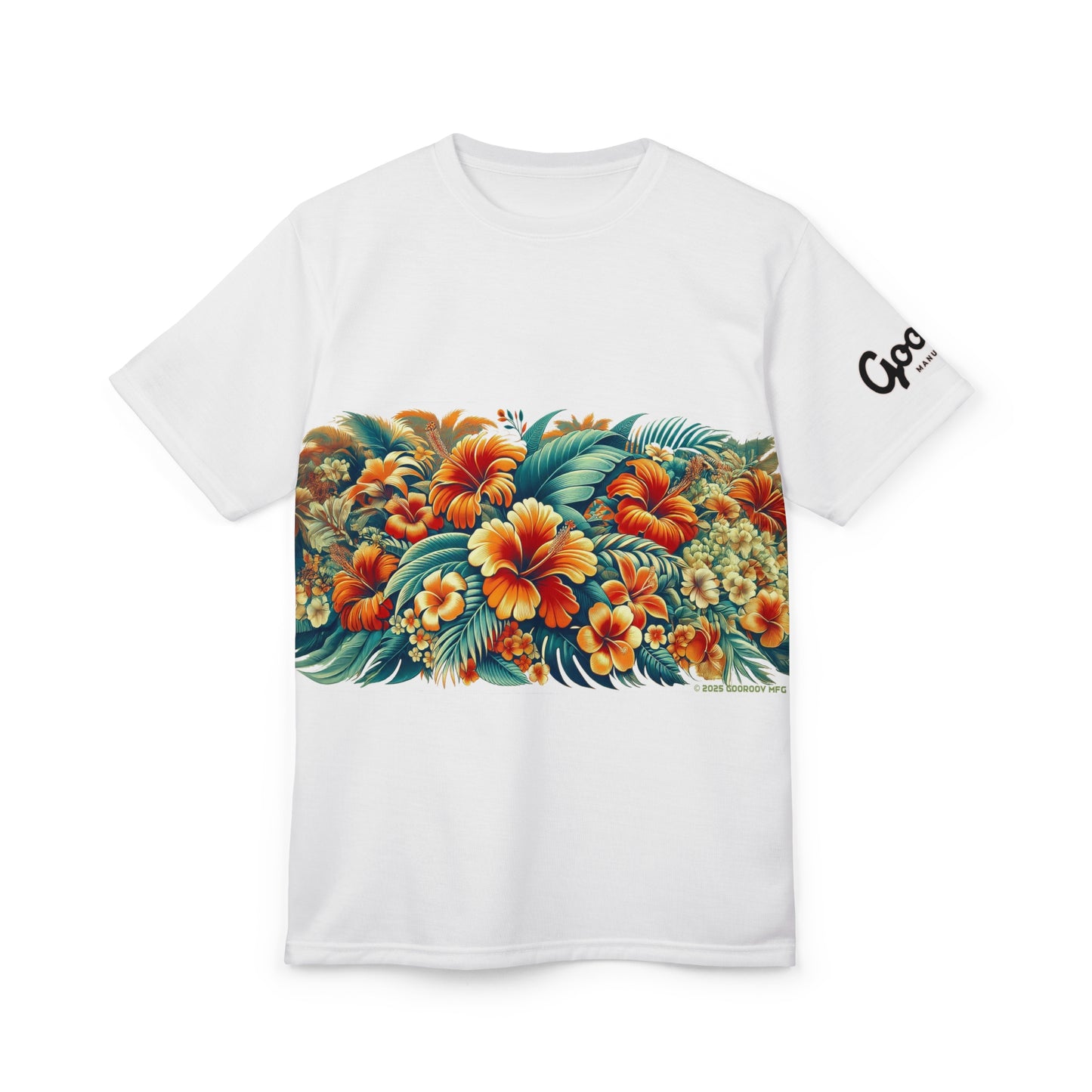 Tropical Flower Tee, Floral T-Shirt, Hawaiian Shirt, Botanical Unisex Top, Summer Blossom Apparel
