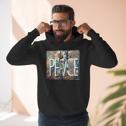 PEACE: Three-Panel Fleece Hoodie