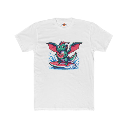 Pixel Dragon Unisex Tee - Watermelon Surfing Shirt, Beach Lover Gift, Graphic T-Shirt, Summer Apparel, Cool Dragon Tee