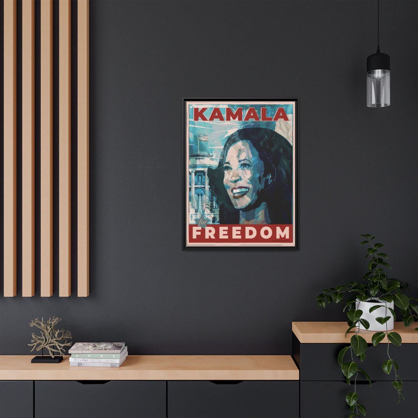 Kamala for Freedom: Matte Canvas, Framed (Multi-color)