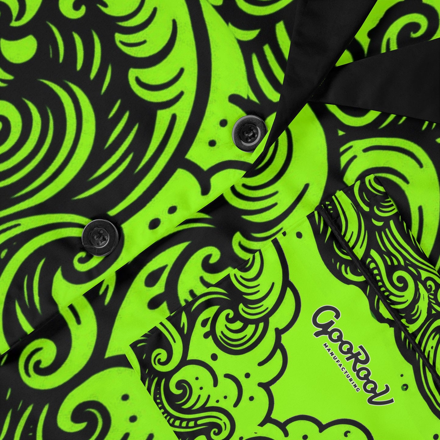 Satin Pajamas - Glow Waves Pattern