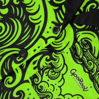 Satin Pajamas - Glow Waves Pattern