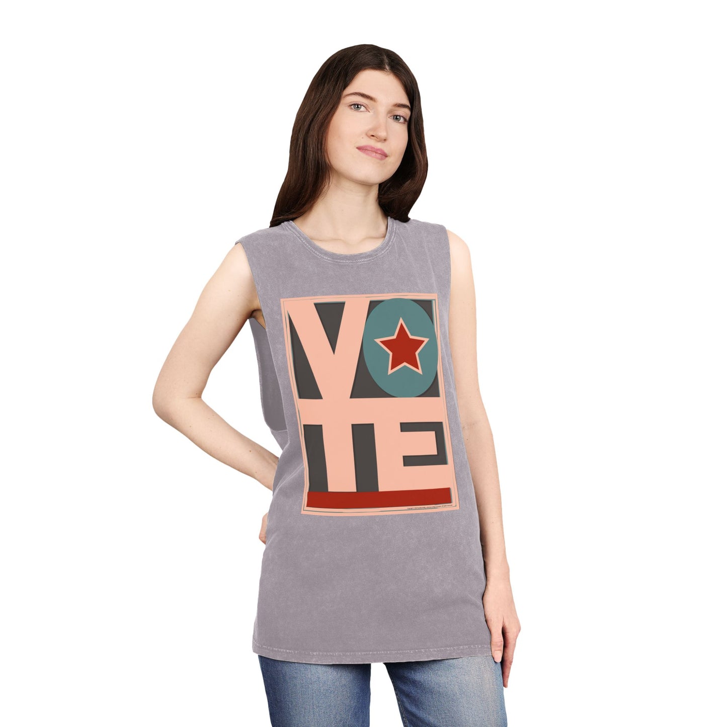 Vote Star: Unisex Stonewash Tank Top