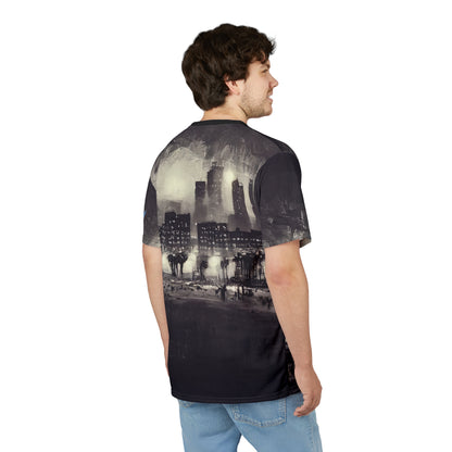 Tee - Santa Monica Beach Night Lights Unisex Cut & Sew Shirt