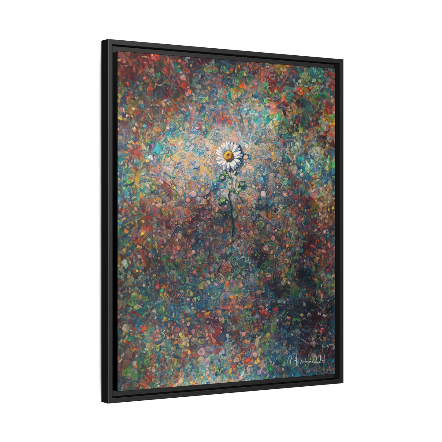 GooRooV Daisy Matte Canvas, Framed (Multi-color)