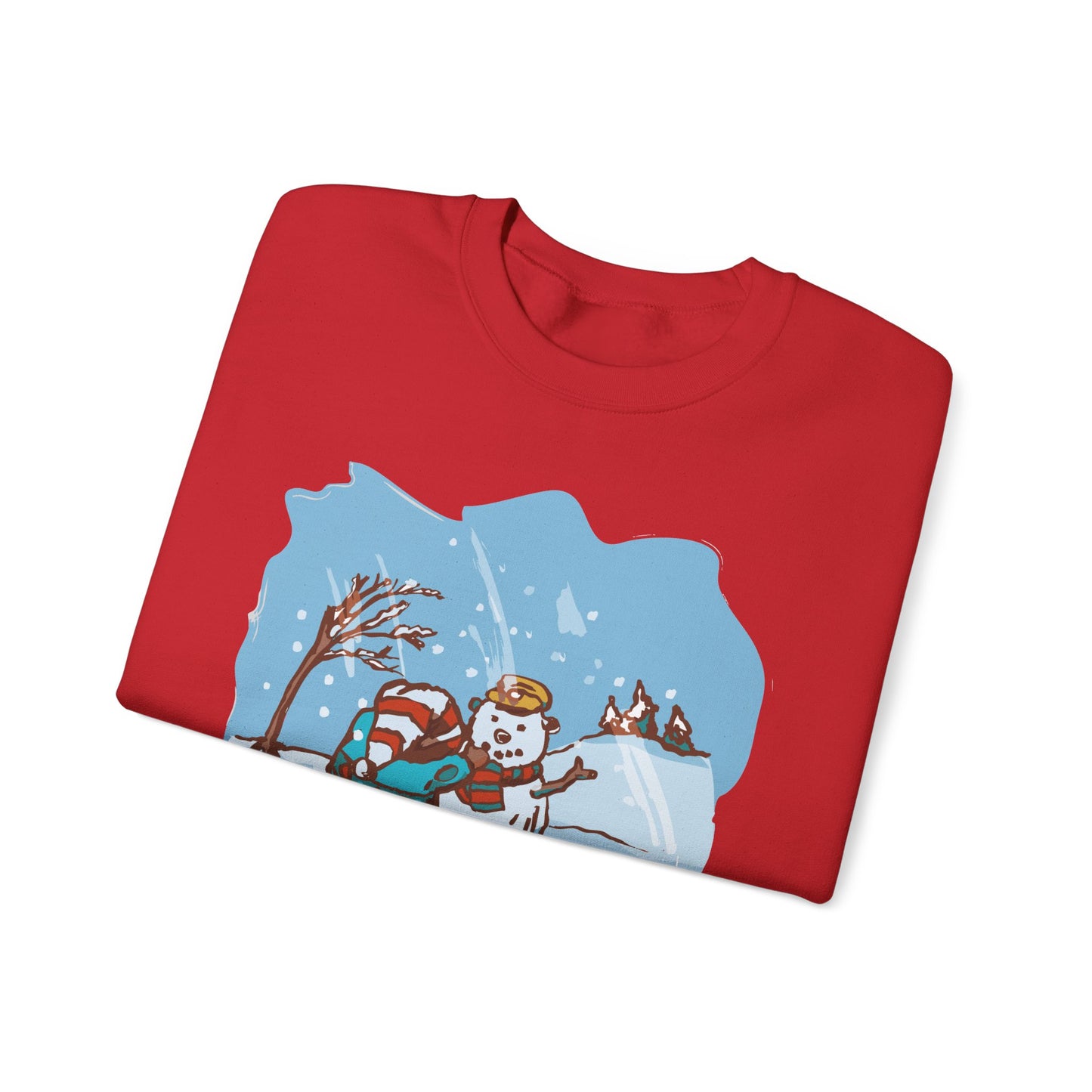 Madison Bear Whimsical Snowman Crewneck Sweatshirt - Cozy Holiday Gift, Unisex Winter Apparel, Cute Christmas Sweater, Fun Winter Fashion