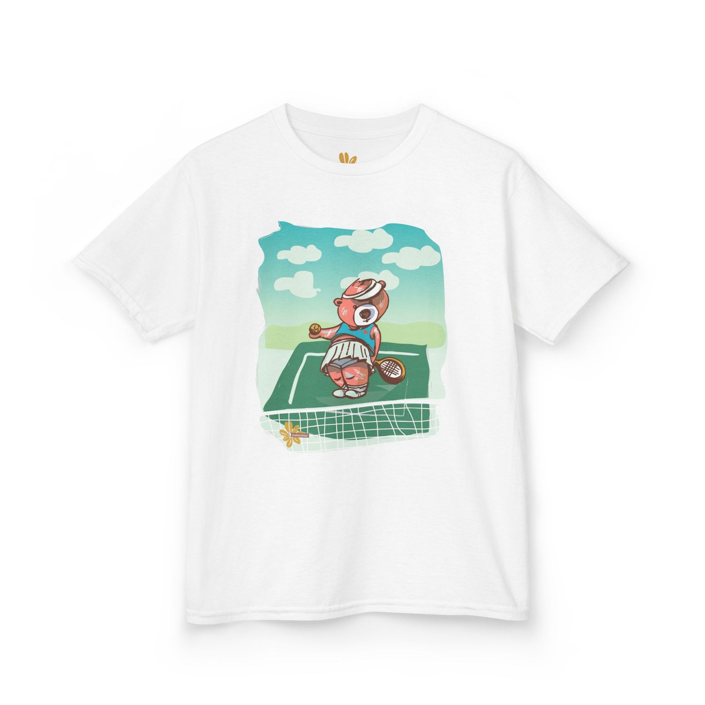 Madison Bear Tennis Anyone? Perfect for Summer Adventures, Birthday Gifts, Outdoor Fun, Eco-Friendly Wear, Cute Bear Shirt